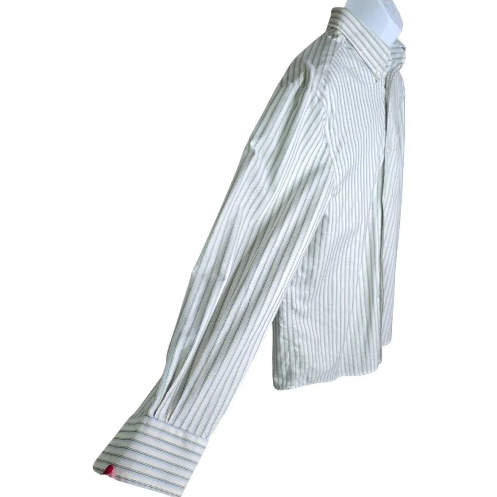 Eddie Bauer Mens Career Button Down Shirt Size M Striped Wrinkle Stain Resistant